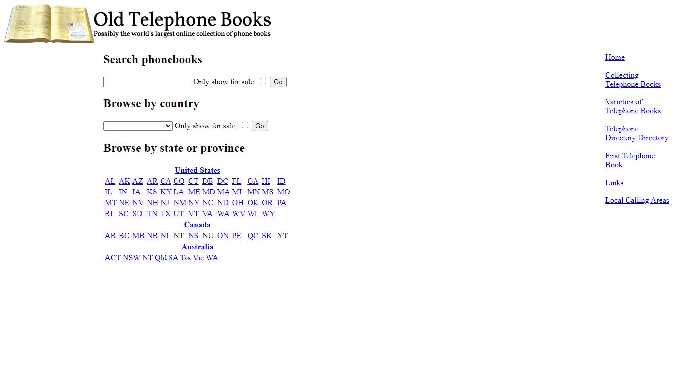 Old Telephone Books: Possibly the world's largest online collection of ...